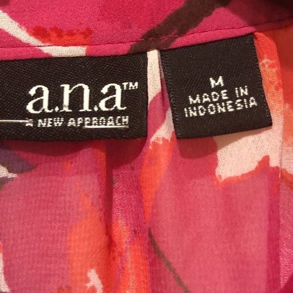 NWOT Ana Ladies Medium floral sheer top with tanks - Picture 4 of 9